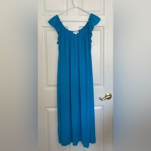 Turquoise long nightgown with ribbon detailing, never worn
